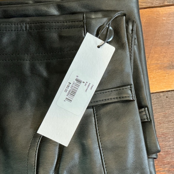 LBLC The Label Robin Pant Faux Leather Black High Rise Straight Leg Sizes S & M - Picture 9 of 16